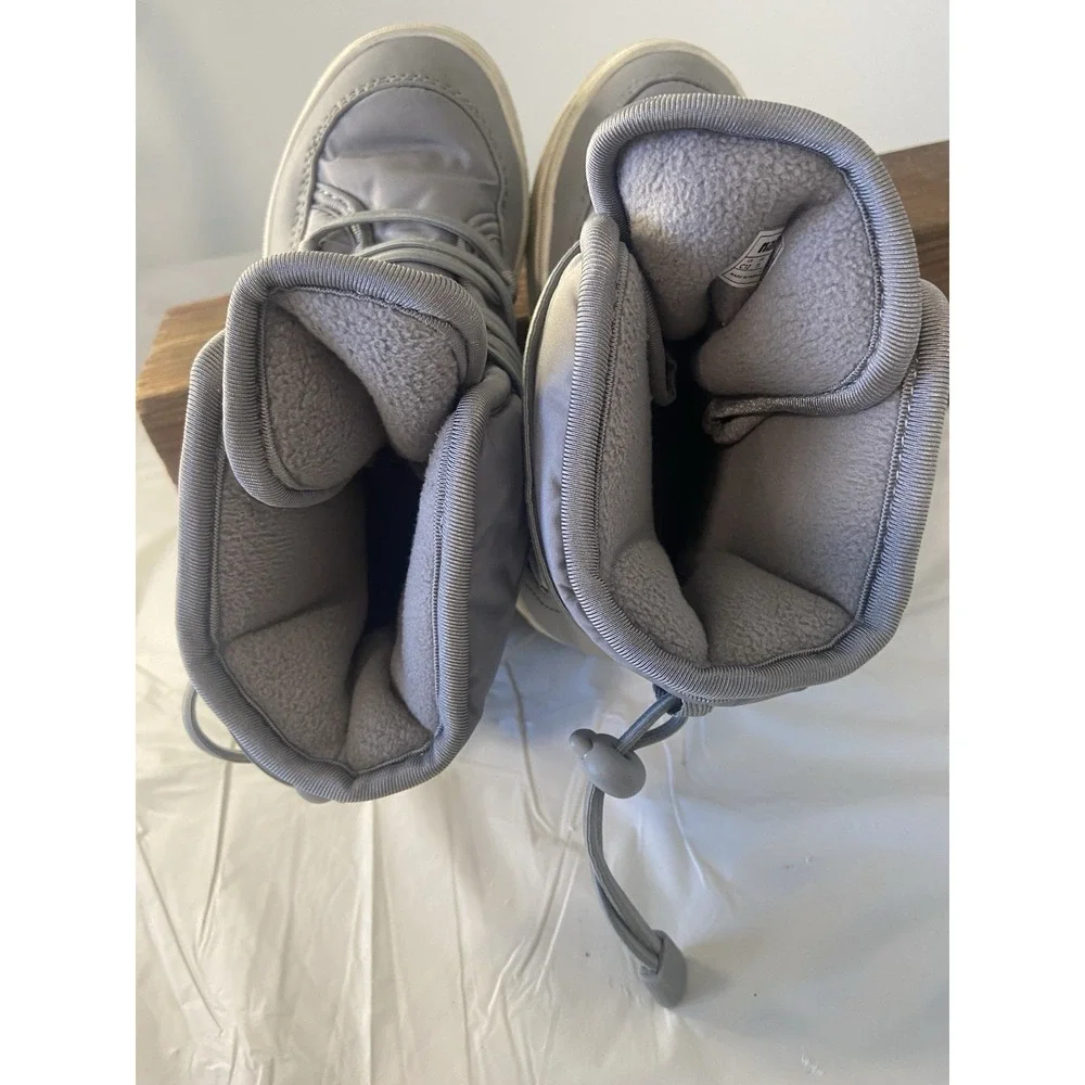 Kids Native Gray Chamonix Retro Elastic Wrap Up Lace‎ Free Boots-Size Child 12